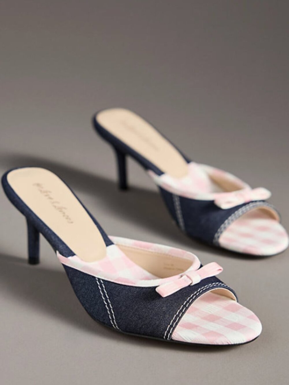 For Love and Lemons Cassandra Denim Kitten Heel
